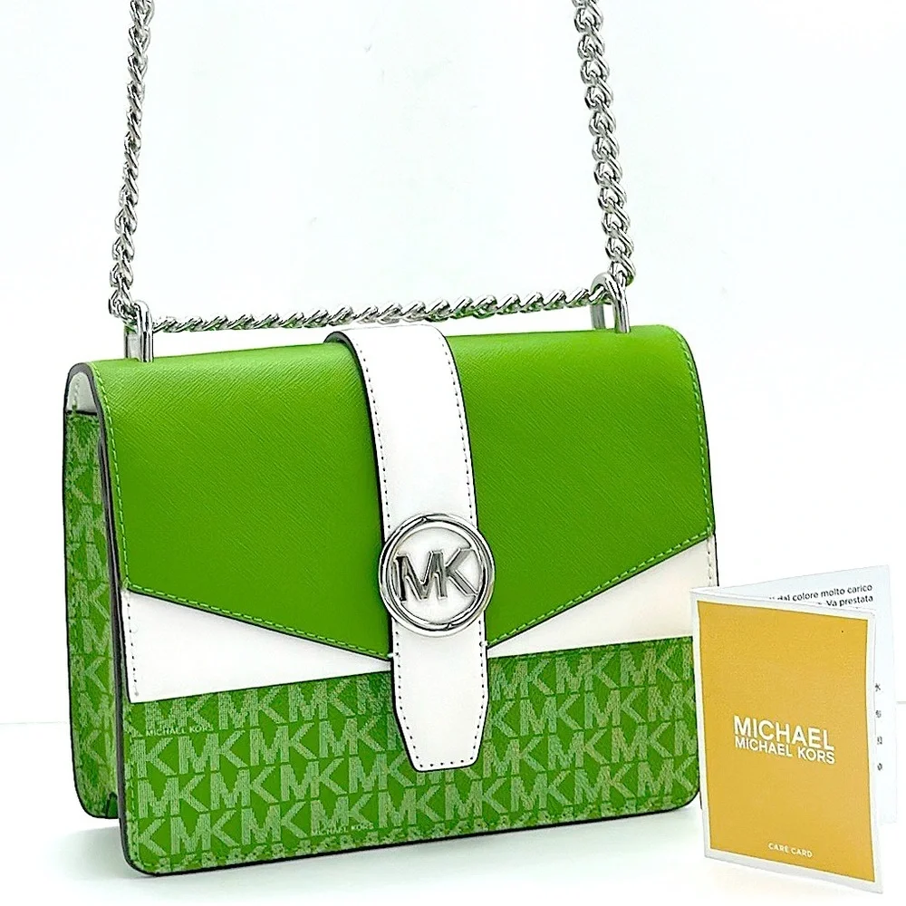Michael Kors Greenwich Small Color-Block Signature Logo Flap Crossbody XBODY Bag